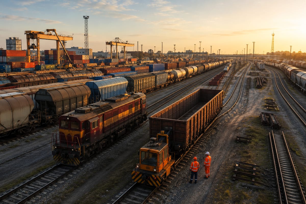 rail yard with workers